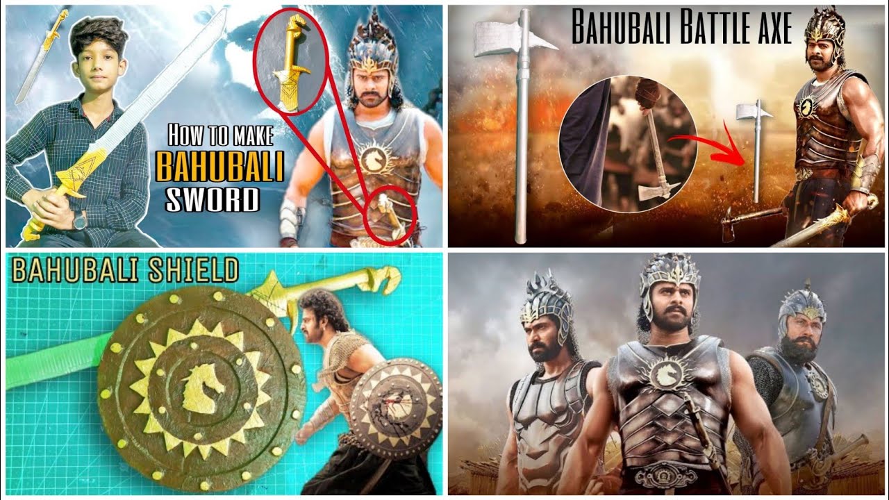 How to make Bahubali sword, Bahubali axe and Bahubali shield with ...