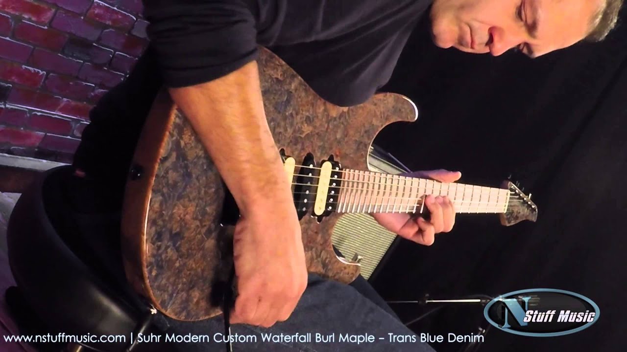 Suhr Modern Custom Waterfall Burl Maple | N Stuff Music - YouTube