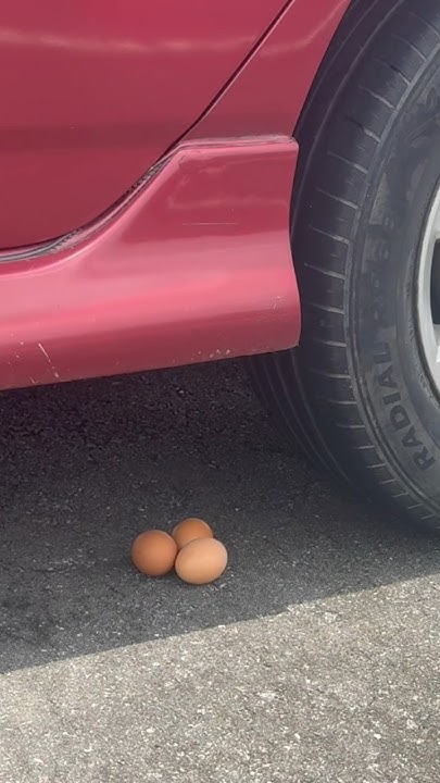 Crushing of soft things eggs with car Tyre .!! !#viral #shorts #
