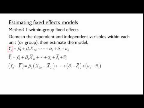 Fixed effects in panel data - YouTube