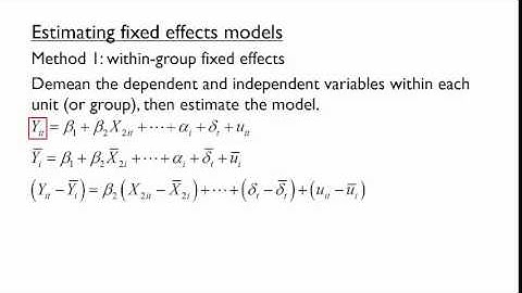 Fixed effects in panel data