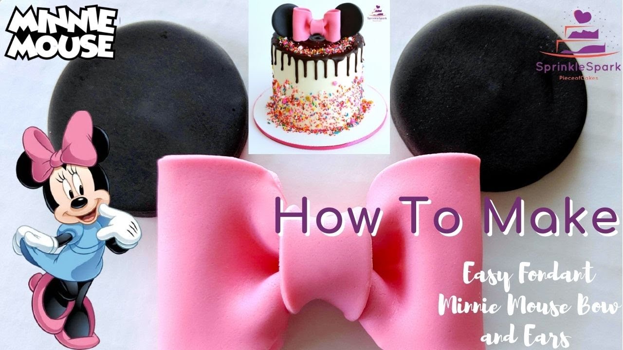 Fondant Minnie Bow and Ears | Easy and Simple | Disney Minnie Mouse Cake