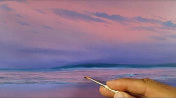 How to paint Alla Prima - painting a dreamy beach/cloud scene in one sitting