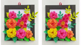 How To Make DIY Wall Hanging Flower Frame || Wallmate Paper Craft Ideas New Hanging || Flower Frame