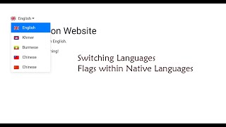 Switching Languages and Flags with HTML, CSS, JavaScript &amp; Bootstrap [Speak Khmer]