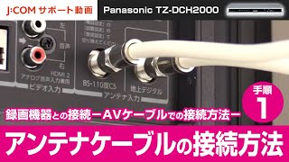 Panasonic TZ-DCH2000 録画機器との接続－AVケーブルでの接続方法－手順① アンテナケーブルの接続方法
