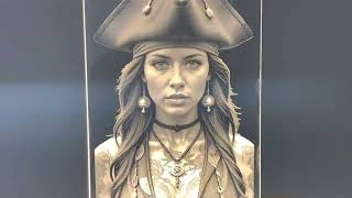 Immersive Laser Art Uv-10 Engraves Detailed Pirate Woman On Acrylic