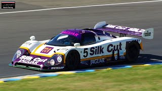 Jaguar XJR-9 Group C Raw Sound of 7.0L V12 and Flames ! Le Mans Classic 2022 Screaming Le Mans Winning Jaguar Xjr 9 At Fos