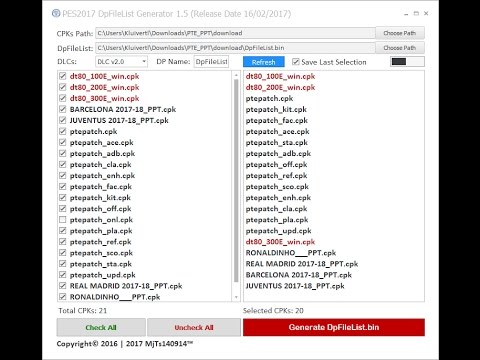 Download dpfilelist generator pes 2016