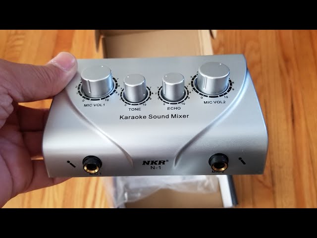 Karaoke Microphone Sound Mixer with echo - Unboxing and testing class=