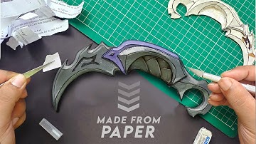 REAVER KARAMBIT from Valorant made entirely out of paper/ paper karambit/papercraft/how to