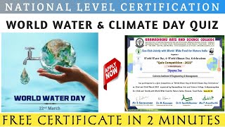 World Water Day Quiz | World Climate Day Quiz | Global Warming & Climate Change Quiz |Environment Gk