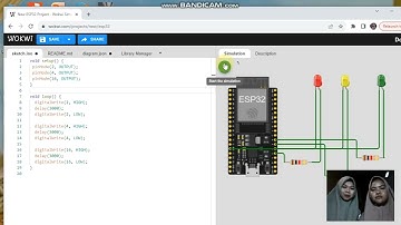 pembuatan lampu lalu lintas pada ESP32 - wokwi
