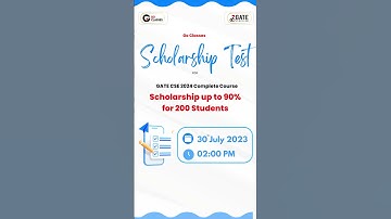 GO Classes scholarship Test 2024 🏆 For #GATE #CSE 2024 complete Course #goclasses #gate2024 #shorts