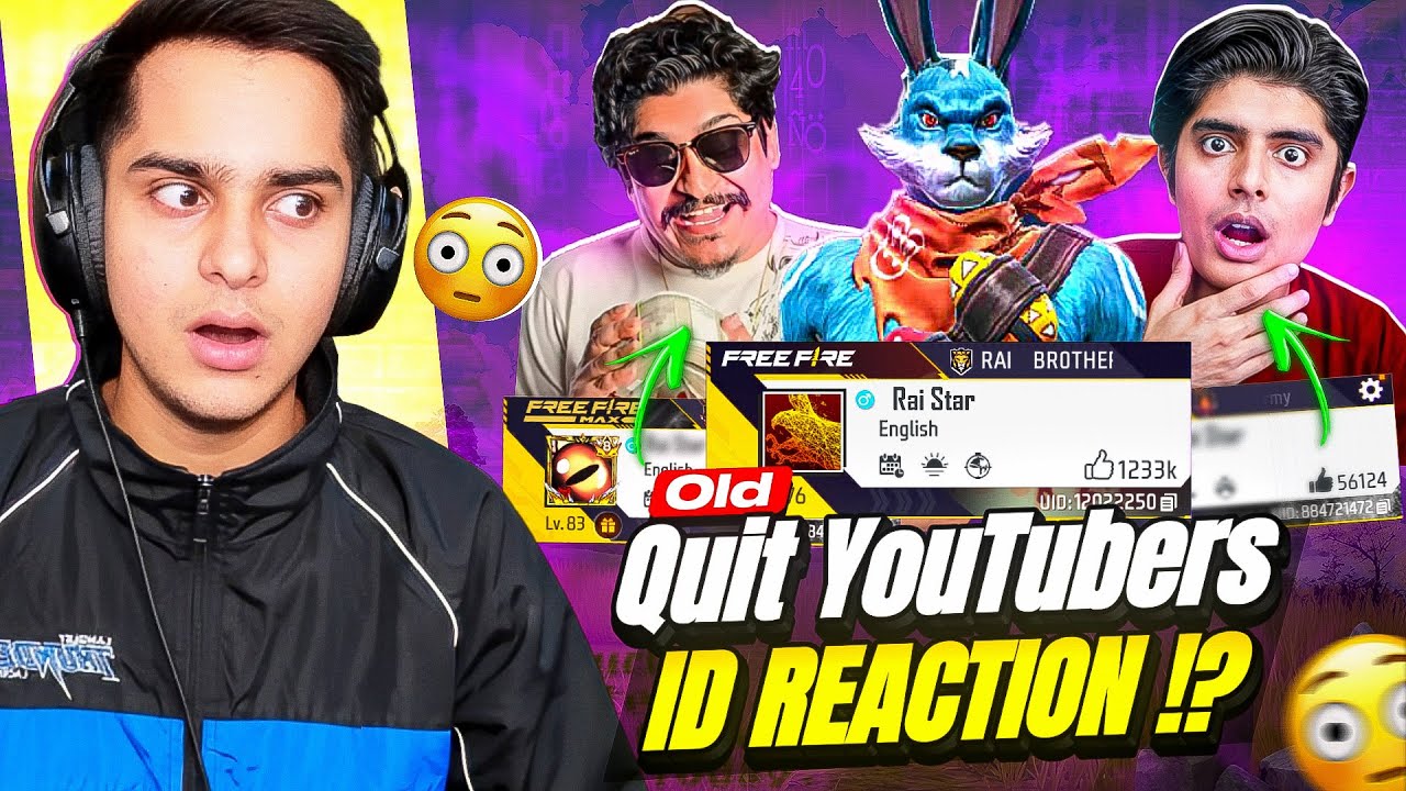 Free Fire Old Quit YouTubers Id Reaction 😱 Yeh नहीं Socha था 😭