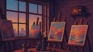 Dawn at the Artist’s Studio 🎨🌅 Cozy Lofi | Pixel Art Study & Relax Beats screenshot 1