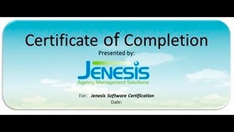 Jenesis Software Certification