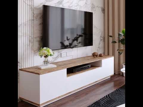 ТВ-тумба напольная Modern New Design TT, 180x40x35 см, белый, коричневый