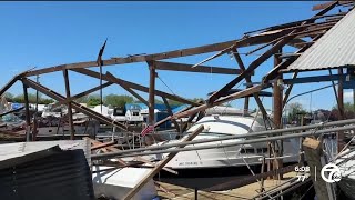 Harrison Twp. marina sustains major damage after Tuesday