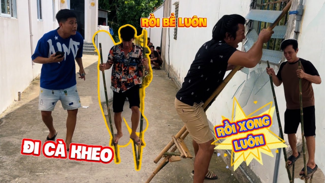 Thử thách đi cà kheo ai ngờ chú 2 lại gây ra họa lớn khiến cả team đứng hình | HoàiPhong TV