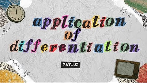 ASSESSMENT 3 MAT183 : VIDEO PRESENTATION