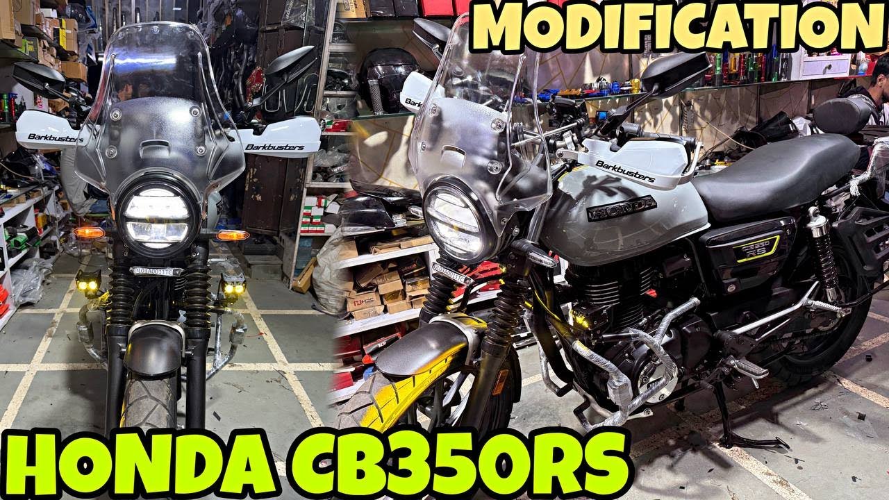 HONDA CB350RS me kardi saari Needful Modification | Puri Loaded Modification | Crash Guard | Visor |