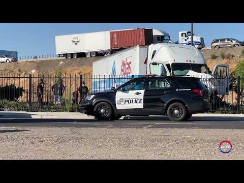 Truck Crashes Down Highway 99 in Modesto