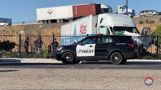 Truck Crashes Down Highway 99 in Modesto