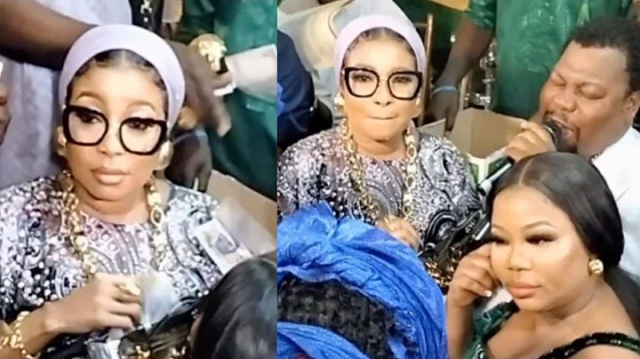 LIZZY ANJORIN RAIN MONEY ON HER BEST FRIEND SEYI EDUN AT HER TWINS NAMING CEREMONY