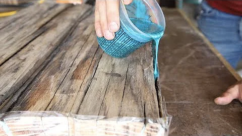 DIY Farmhouse Dining Table w/ Epoxy Inlays Using Reclaimed Barnwood