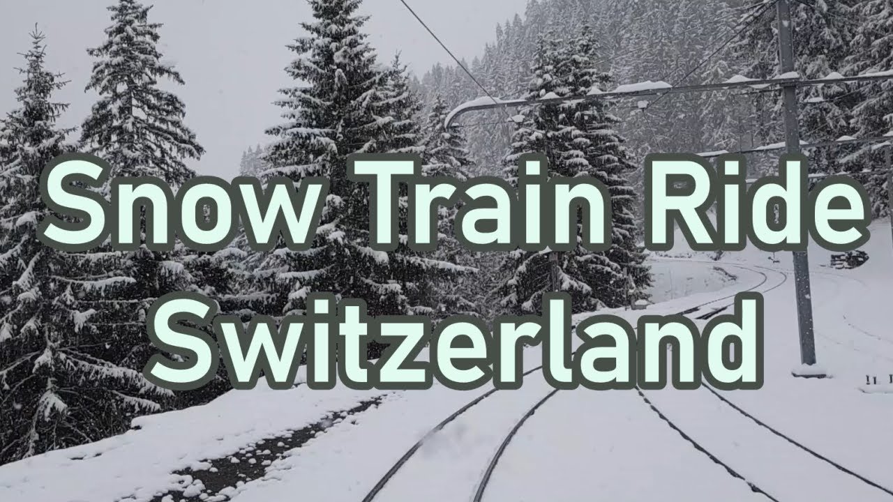 Train Ride in Snow | Switzerland (Lauterbrunnen to Muerren (Bergbahn Mürren))