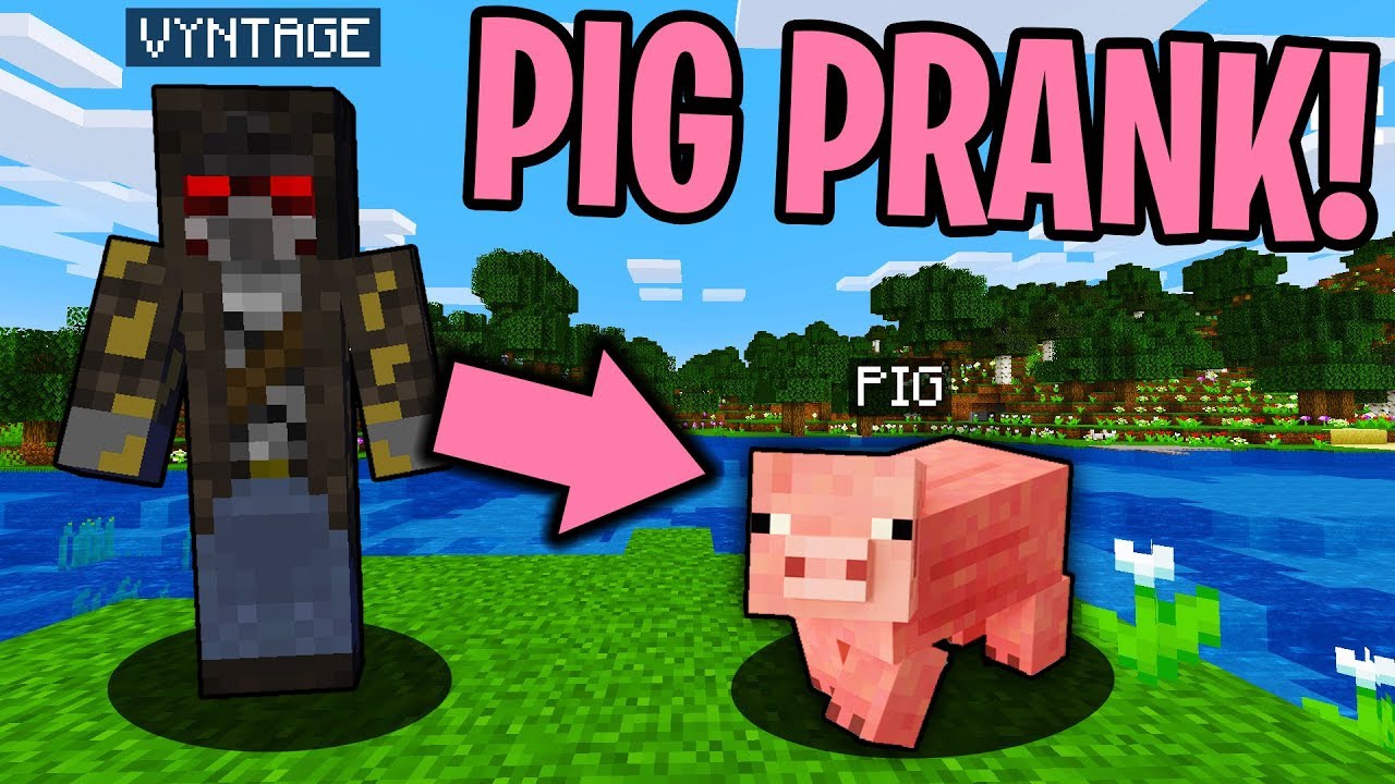 PRANKING AS A PIG IN MINECRAFT! - Minecraft Trolling Video