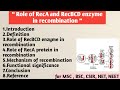 Role of ReCA and RecBDC enzyme in recombination | Role | Mechanism | Functional significance