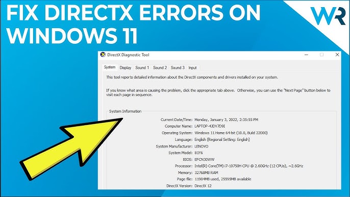 No directx 12 ultimate capability according to dxdiag, windows