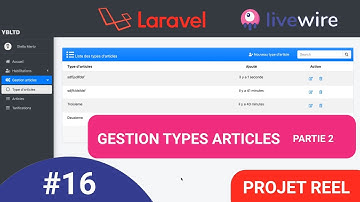 #16 Laravel 8 & Livewire [projet réel de A-Z] : Gestion des types articles partie 2