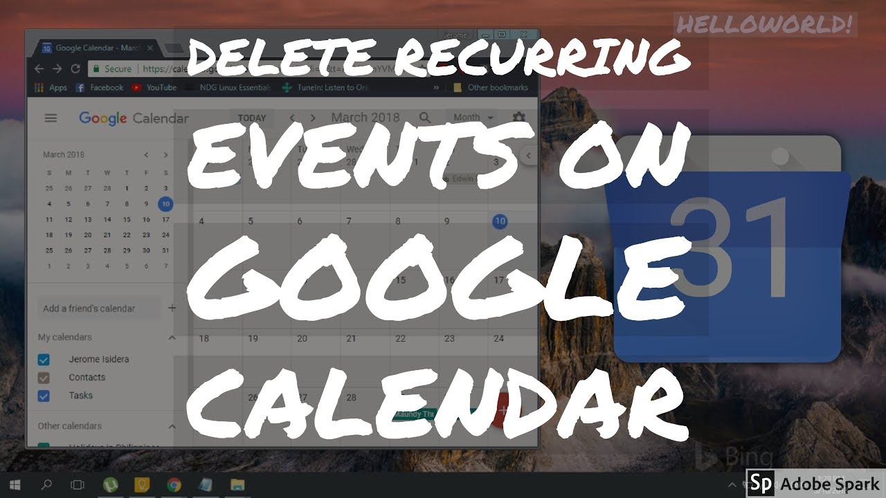 How To Delete All Recurring Events On Google Calendar YouTube