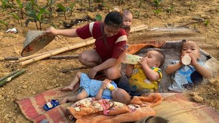 GOOD VIDEO: 15 days to build a new house for mother and child. Corn/picking water, cooking