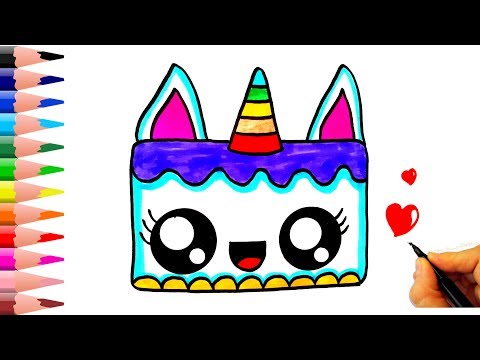 Sevimli Unicorn Kek Nasıl Çizilir? - How To Draw a Unicorn Cake