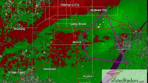 2013 Moore, Oklahoma Tornado Doppler Radar (Velocity)