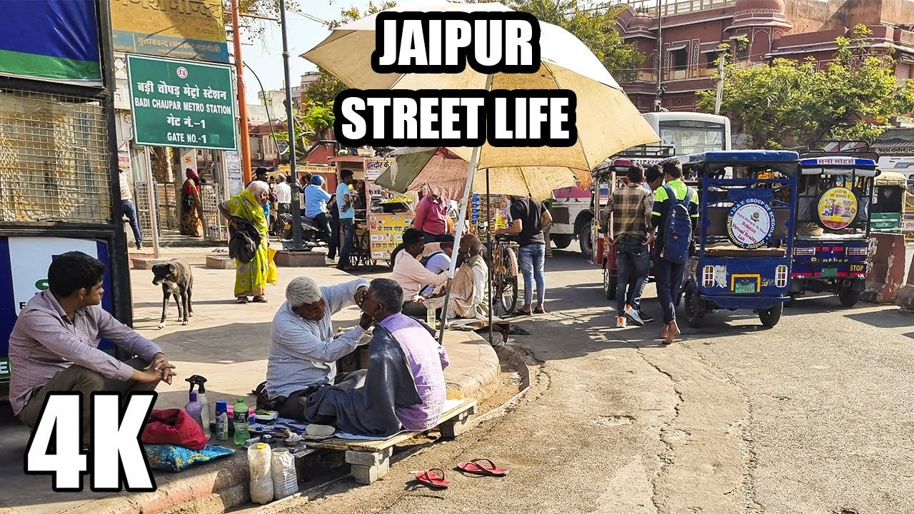 Jaipur City Walk: Exploring the Busy Streets of the Pink City [4K 60fps]
