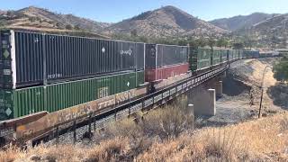 Union Pacific double stack downgrade below Tehachapi loop.