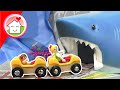 Playmobil Familie Hauser fährt Shark Ride Achterbahn - Freizeitpark Geschichte mit Anna und Lena
