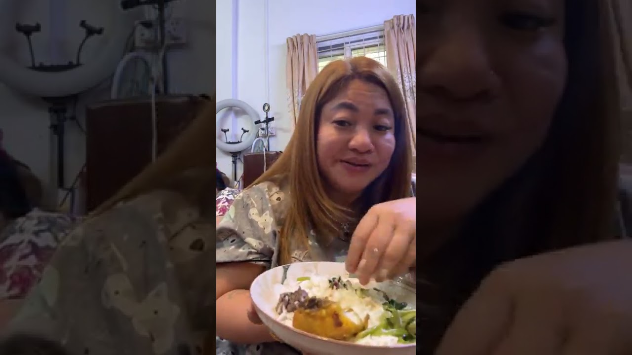 ကန်စွန်းရွက်ကြော်၊ငါးကြော်၊ငပိထောင်းနဲ့ထမင်းစားမယ် - အိတုံ 🥰🤤