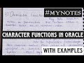 CHARACTER FUNCTIONS IN ORACLE|PART-1|#mynotes #easynotes