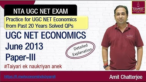 June 2013 Paper III Previous 20 Years UGC NET Economics Solved  Papers Amit Sir #NTA #NET