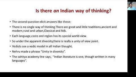 Is there an Indian way of thinking?