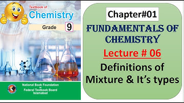 9th Chemistry/Chapter#1/Fundamentals of Chemistry/Lecture#6/Mixture and its Types