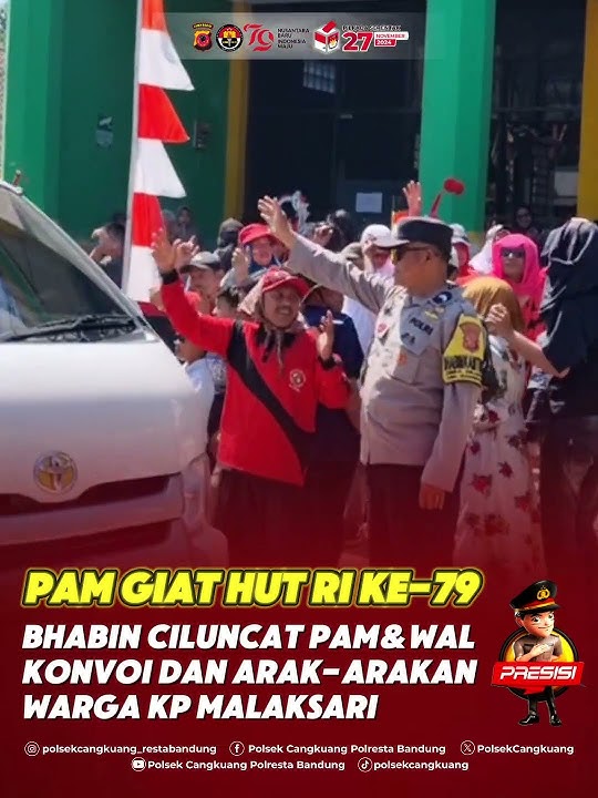 Pengaman dan pengawalan Konvoi HUT RI Ke-79 oleh Bhabinkamtibmas Desa Ciluncat
