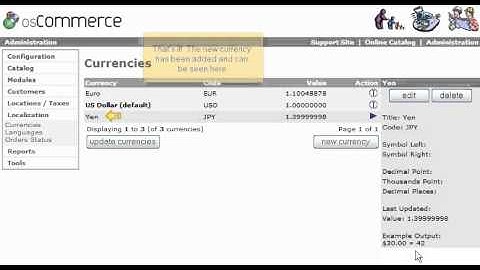 Tutorial: How to configure your currency in osCommerce | LayerOnline Web Hosting