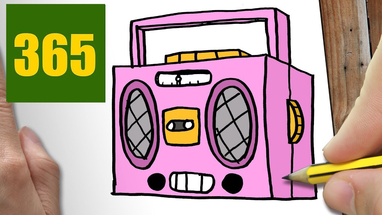 How To Draw A Music Radio Cute Easy Step By Step Drawing Lessons